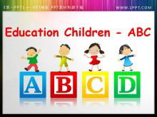 兒童英文字母ABC背景PPT小插圖素材