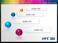 Modelo de catálogo PPT com lindo fundo de bola 3D com cores dinâmicas