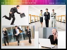 Quatre groupes de personnages en col blanc sur le lieu de travail Téléchargement de matériel PowerPoint