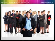 Two groups of business teams, white-collar workers, workplace slides material download