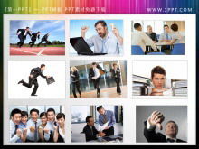Dziewięciu profesjonalistów ciężko pracuje, aby pobrać materiał slajdów slide