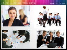 A group of business people work team slides illustration material download