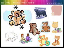 Little beavr cartoon PowerPoint cut drawing material free download