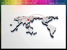 Illustrazione di PowerPoint della mappa del mondo tridimensionale 3D