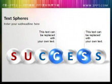 Três bolas tridimensionais de sucesso Download de material de vinheta em PowerPoint