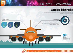 Colección de gráficos PPT de la industria de transporte y logística plana en color