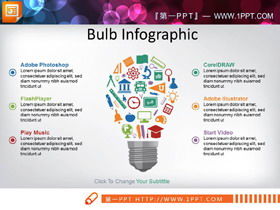 Koleksi infografis PPT bisnis datar berwarna