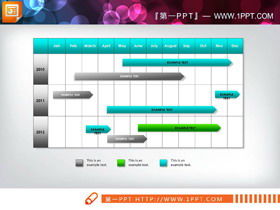 12 PPT Gantt charts with gradient effects