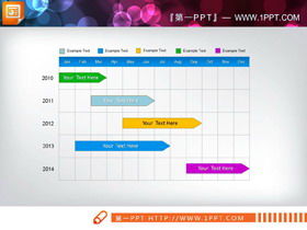 Estatísticas semanais mensais anuais PPT gráfico de Gantt