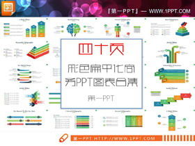 40 gráficos PPT planos coloridos