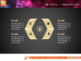 Dynamic golden flat work summary PPT chart Daquan