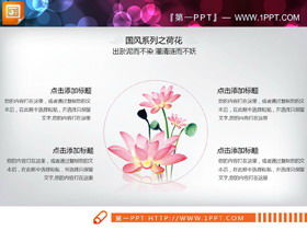 Fresh lotus theme PPT chart Daquan
