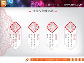 Diagrama PPT în stil chinezesc roșu Daquan