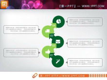 녹색과 신선한 평면 비즈니스 PPT 차트 Daquan