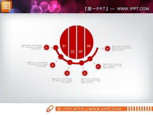Download gratuito del grafico PPT aziendale piatto rosso