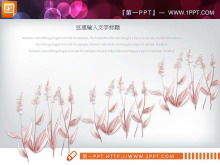 Bagan PPT seni sastra yang dihiasi tanaman segar Daquan