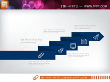 Grafico PPT business piatto blu scuro Daquan