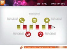 Rote und grüne flache PPT-Karte Daquan