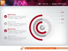 Tableau PPT du rapport récapitulatif commercial plat rouge et gris Daquan
