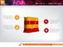 Kırmızı turuncu düz moda PPT şeması Daquan