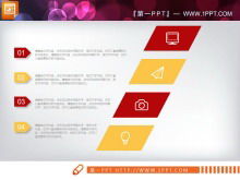 Combinație roșie și galbenă de descărcare a pachetului de diagrame PPT plate