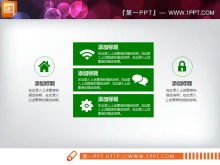 Zielony płaski ogólny biznesowy wykres PPT Daquan