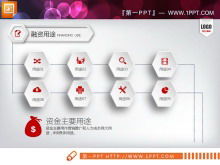 Diagramme PPT de plan de financement entrepreneurial en trois dimensions micro rouge Daquan