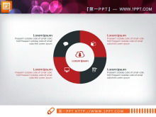 Red and black flat business PPT chart package download
