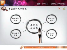 Grafico PPT in stile cinese con inchiostro dinamico