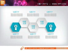 Graphique PPT de profil d'entreprise en trois dimensions micro bleu