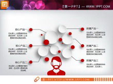 赤のマイクロ立体PPTチャートパッケージのダウンロード