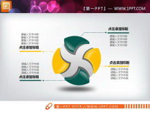 Dreifarbiges dreidimensionales PPT-Beziehungsdiagrammpaket herunterladen
