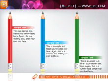 Gráfico de slides de apresentação com lápis de cor