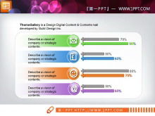 Conjunto completo de download gráfico PPT elegante, conciso e prático