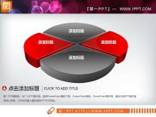 Un conjunto de combinación de rojo y negro de gráfico PPT estéreo 3D Daquan