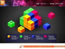 Graphique PPT de la relation de combinaison parallèle de l'arrière-plan du Rubik's cube