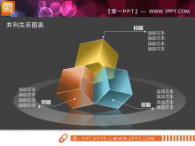 半透明 3D 立体盒子 PowerPoint 图表下载