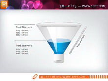 四個 3D 漏斗形層次關係幻燈片模板
