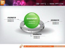 緑の3D三次元透明結晶スタイルのスライドチャート素材のダウンロード