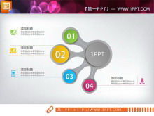 Download del modello di grafico PowerPoint con relazione di diffusione a quattro colori leggera ed elegante