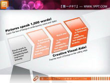 Download del pacchetto modello di diagramma diapositiva in stile cristallo stereo 3d arancione