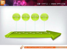 Plantilla de diagrama de flujo PPT con fondo de flecha estéreo 3d