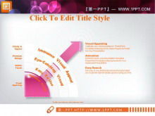 Download grafico PowerPoint a forma di ventaglio tridimensionale rosa 3d