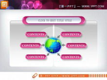 Download grafico PowerPoint di relazione di aggregazione tridimensionale 3d rosa