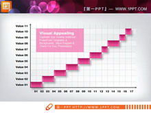 Descarga de plantilla de diapositiva de diagrama de Gantt de estilo de cristal rosa