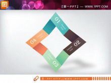 PPT ilişki diyagramı malzemesinin eşkenar dörtgen yan yana kombinasyonu