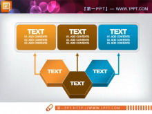 Honeycomb hexagon side by side relationship PPT diagram template