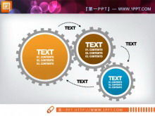 Düz tasarımlı bağlantı dişlisi PowerPoint tablosu