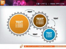 Flat-designed linkage gear PowerPoint chart