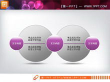 Matériel d'organigramme PPT violet à 3 nœuds